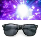 1 шт. прямоугольные эффектные очки, часы с подсветкой, изменение изображения любви, очки с дифракцией сердца, ночью, солнцезащитные очки для женщин