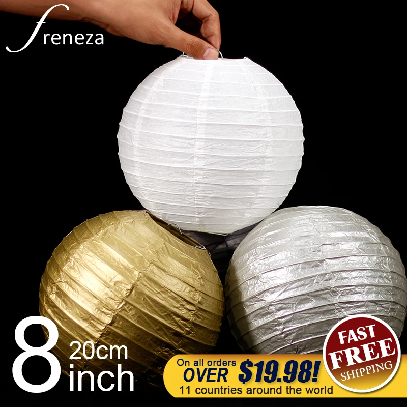 1 шт. 8 дюймов Круглый Свадебный бумажный фонарь FRENEZA белый DIY crafs lampion для дома декоративные аксессуары для вечеринок подарок 20 см