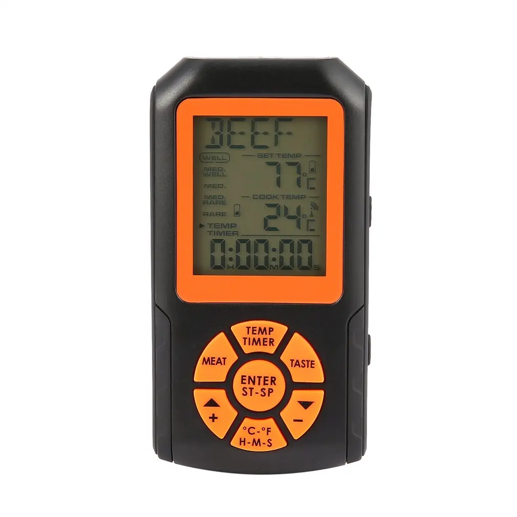 Цифровой дистанционный беспроводной пищевой кухонная печь термометр зонд для