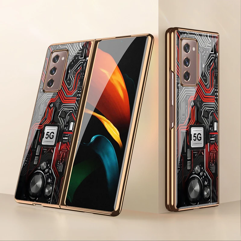 

Складной чехол для Samsung zfold2, складной чехол для Galaxy fold2, искусственное стекло, защита от падения, брендовый мужской
