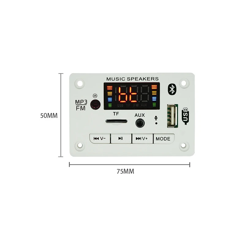 Mp3-декодер 5 В 12 модуль декодирования Bluetooth 0 Автомобильный USB MP3-плеер WMA WAV слот для