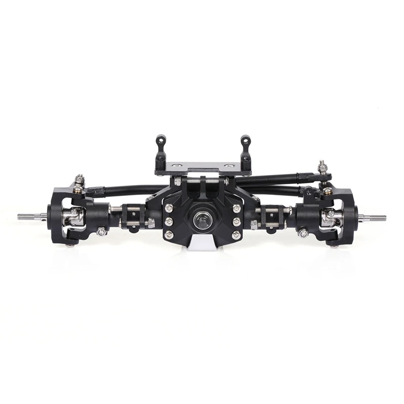 

2 Set RC Car Part: 1 Set Alloy RC Bridge Axle RC Spare Parts Black Front Axle & 1 Set Metal Trailer Tow Hook Accessories
