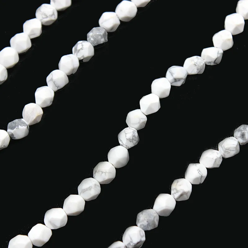 Натуральные бриллианты граненые белые бирюзы Howlite камень Свободные Круглые