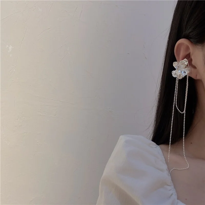 Новинка 2021 модные женские серьги-каффы для ушей милые серьги с длинными