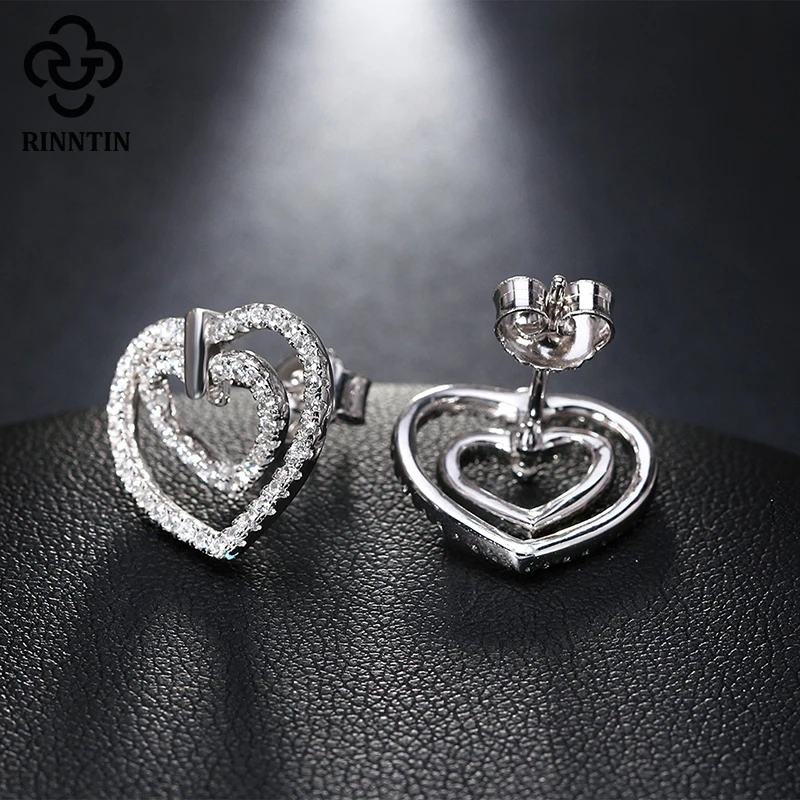 Женские серьги гвоздики из серебра 925 пробы с фианитом|Серьги-гвоздики| |