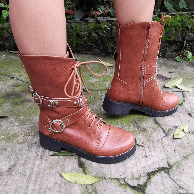 

ASUMER 2020 new fashion ankle boots women buckle zip round toe square heels platform shoes comfortable Motorcycle Boots woman