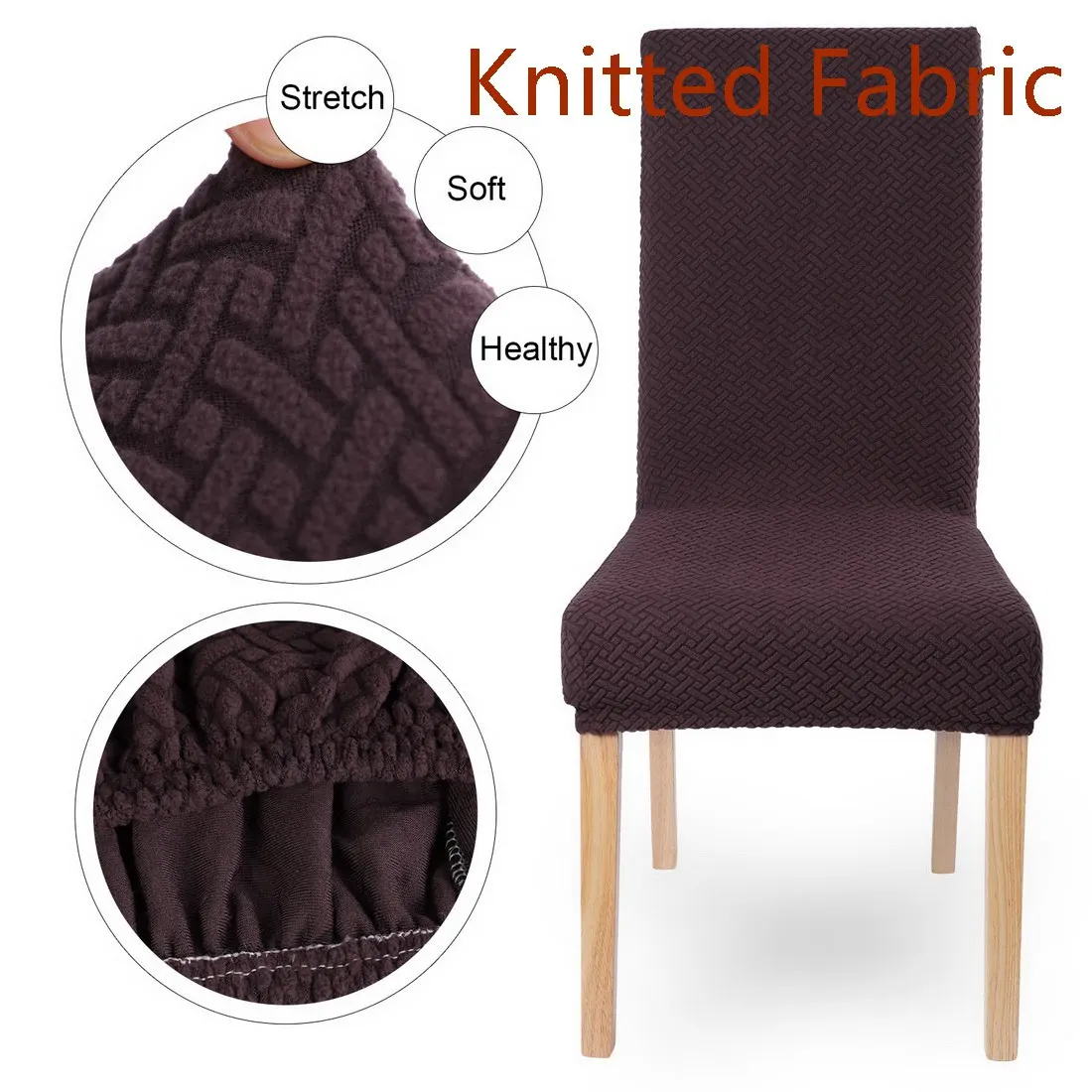 Coffee color 1/2/4/6 предметов суперэластичных вельветовых жаккардовые обеденный стол чехол для кресла спандекс эластичный чехол для кресла чехол для стульев стрейч Рождество чехлы для стульев - Color: Coffee color