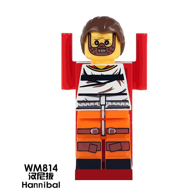 Hannibal Одиночная распродажа, набор колец из фильма ужасов, Billy Freedy Jeepers, криперы, Leatherface, комедия, строительные блоки, комплекты кирпичей, игрушки - Цвет: Hannibal