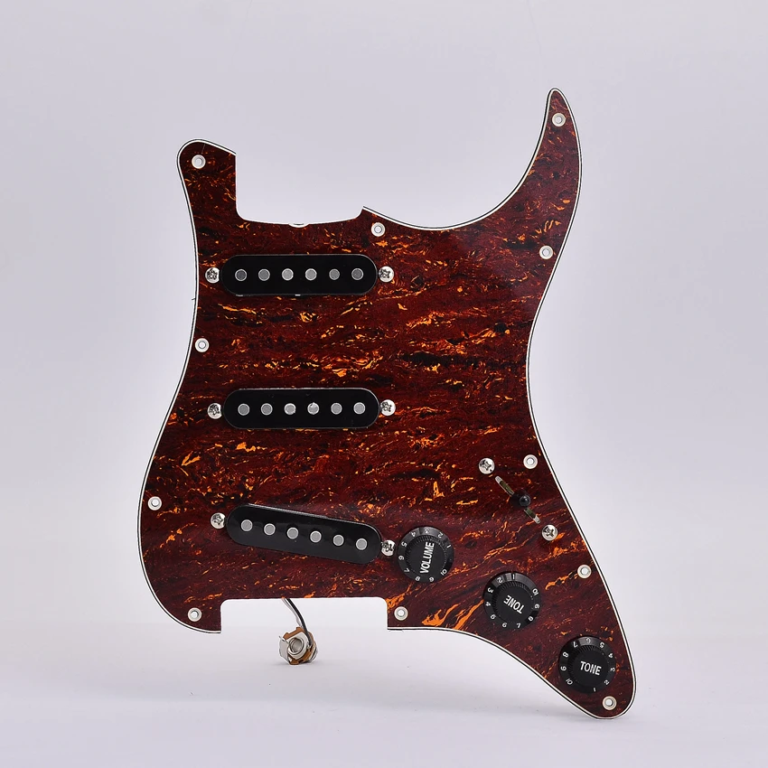 

Акция по 1 комплекту (SSS) Черный Alnico Single Coil электрогитара Pickguard Pickups загруженная предварительно загруженная для FD гитара стиля ST