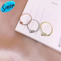 s925 silver diamond set double heart female ring pter062