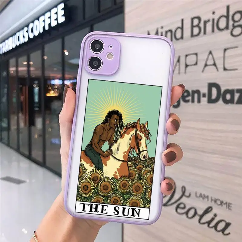 

Tarot Card art pattern Phone Cases matte transparent For iphone 7 8 11 12 plus mini x xs xr pro max cover