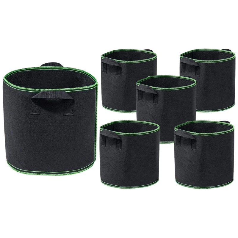 

Promotion! 5-Pack Mini Garden Flowers Plant Grow Bags 5 Gallon: 30CM x 26CM & 5-Pack Grow Bags 1 Gallon Aeration Fabric Pots