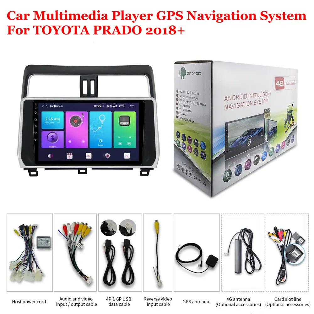

For TOYOTA PRADO 2018+ Car Accessories Android Multimedia Player Radio 10inch Screen DSP Stereo GPS Navigation System Head Unit
