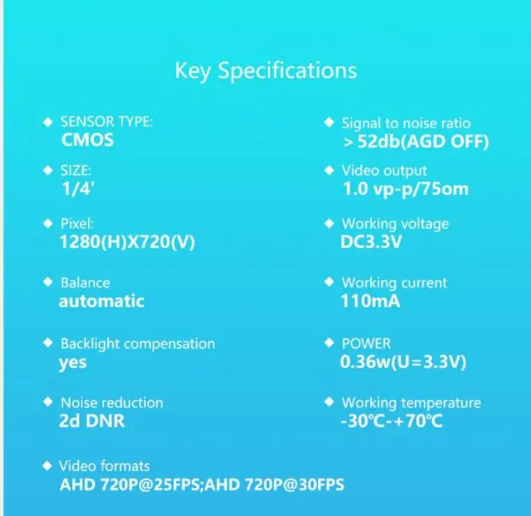 Автомобильный Универсальный провод 12 в 190 широкоугольный Вид AHD Starlight камера