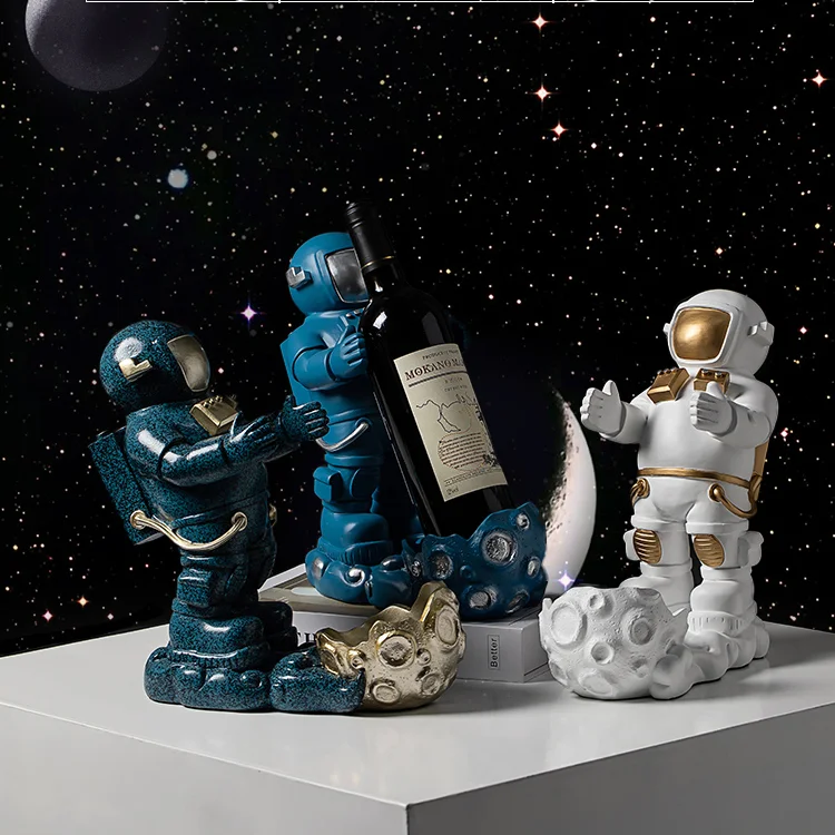 

Astronaut Modern Wine Rack Creativity Living Room Space Wine Bottle Holder Resin Bar Stand Stojak Na Wino Bar Supplies DK50WR
