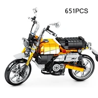 japan honda monkey 125 motorcycle technical building block model vehicle steam assembly motor brick toy collection for gift
