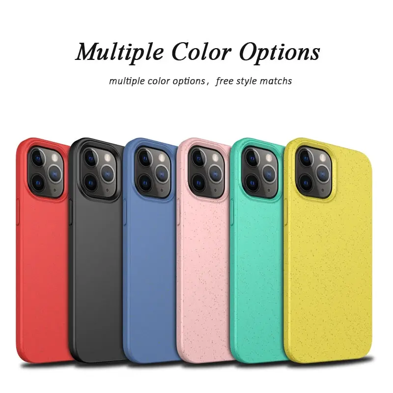 

For iPhone 12 Mini 12 Pro Wheat Straw Biodegrable Phone Case for iPhone 12 Pro MAX soft Phone Case
