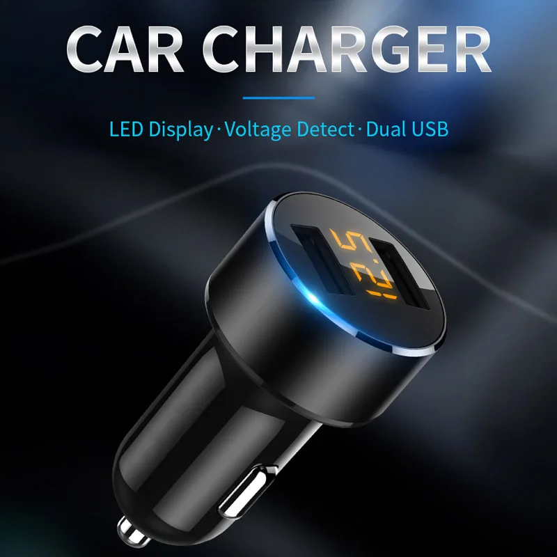 JaJaBor 3.6A Быстрая зарядка Dual USB Автомобильное зарядное устройство с светодиодный
