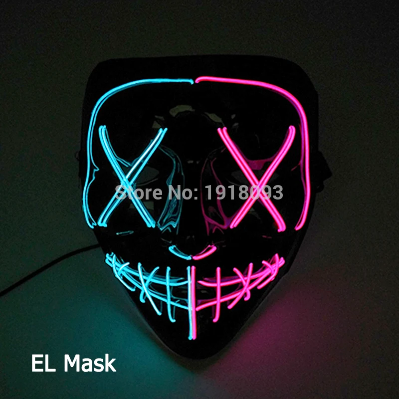 mask 1 Новинка светильник ing маска светодиодный светильник маска фестиваль Косплей Карнавальный костюм маска EL Wire неоновая маска Рождественский подарок вечерние принадлежности - Цвет: mask 1