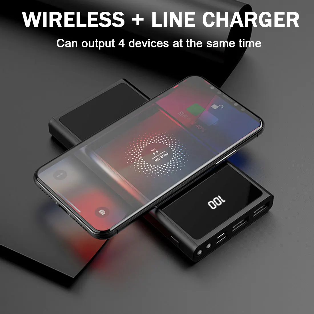Power Bank 20000mAh bank PD3.0 QC 3.0 Fast wireless Charger For iPhone 12 Pro max Portable xiaomi Samsung | Электроника