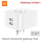 Оригинальный умный шлюз Xiaomi Mijia с двумя USB, совместимым с Bluetooth, умная розетка с Wi-Fi, работает с приложением Xiaomi Smart Home Mijia