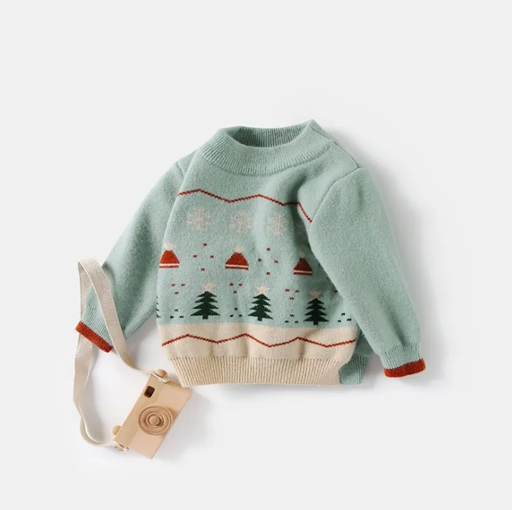 

80-120cm height new 2020 autumn winter high quality patchwork thick warm boys sweater kids autumn winter knitted sweater