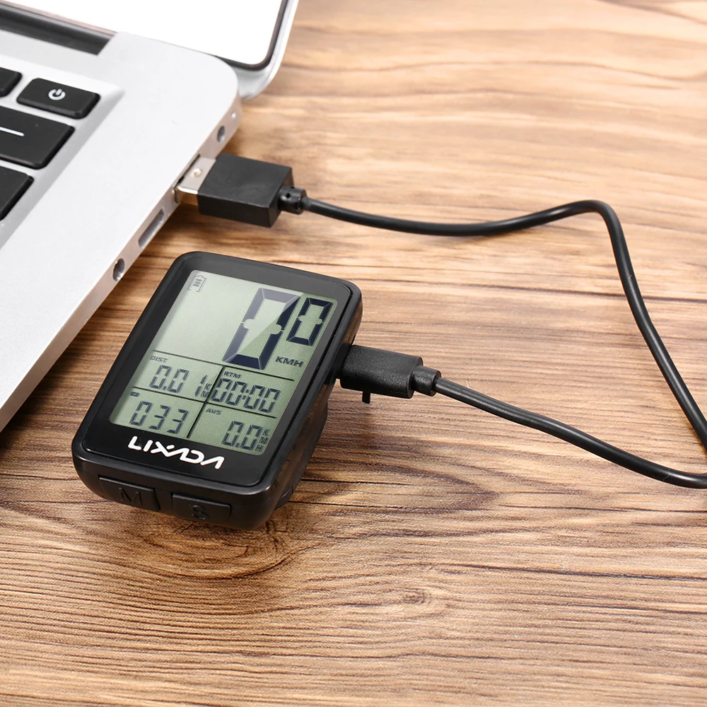 Велосипедный компьютер Lixada зарядка через USB беспроводной и проводной секундомер