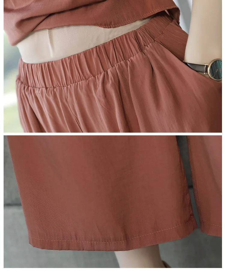 

Temperament Ladies Summer Suit Fashion Wide-leg Pants Suit 2020 New Loose Short-Sleeved Female Two-piece Suit L162