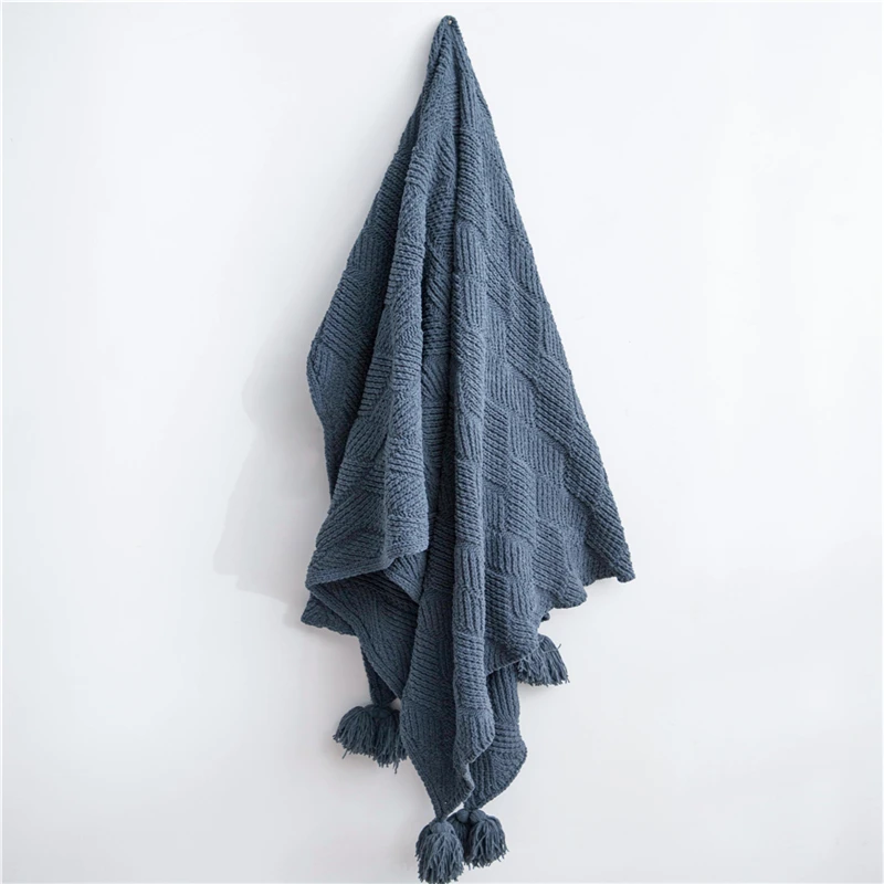 Шенилле нить одеяло с кисточкой пледы для кровати диван домашний текстиль модная