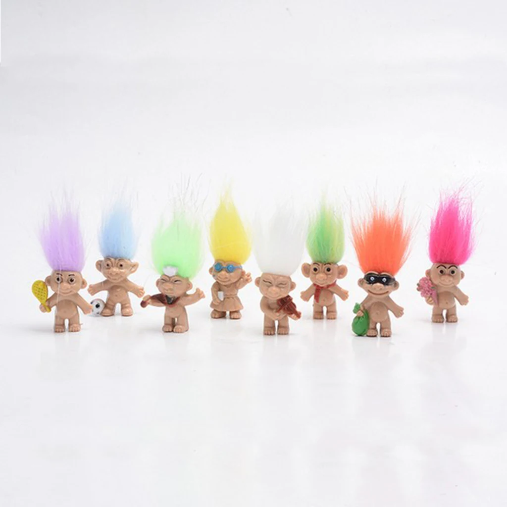 Винтажная красочная кукла Lucky Troll 8 штук мини-фигурки Leprocauns игрушки-вечерние