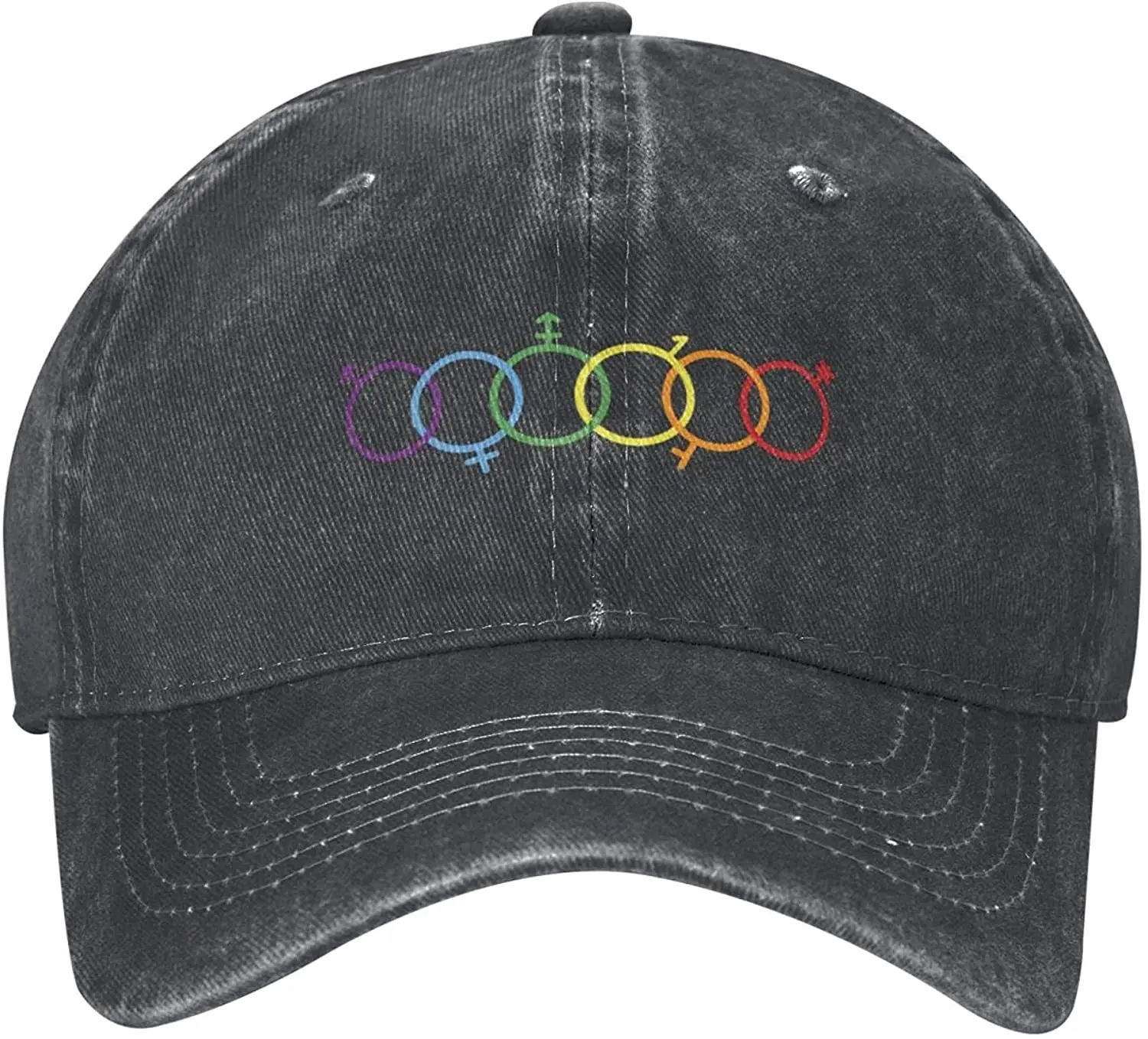 

LGBT Rainbow Hat Love is Love Pride Denim Cap Dad Hat Adjustable Baseball Hat-for Women and Men
