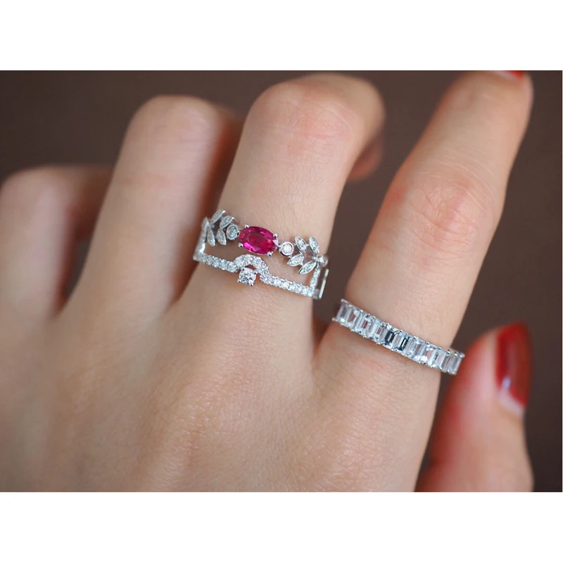 Aazuo 18K твердое белое золото натуральный Овальный Рубин 0 30 карат настоящие