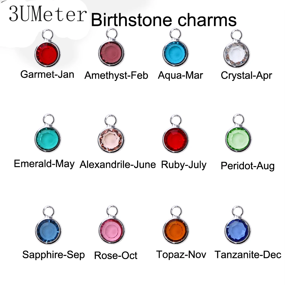 3UMeter 2020 Новый логотипа названия Цепочки и ожерелья на день рождения камень письмо