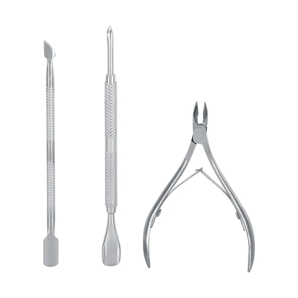 3 шт. нержавеющая сталь кутикулы для ногтей Ножницы Ложка Толкатель удаления
