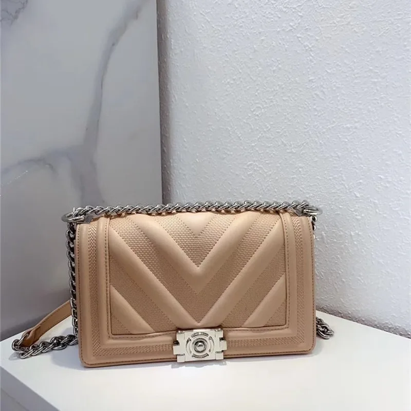 

Сумки из натуральной кожи для женщин Эксклюзивная дизайнерская Высокое качество Натуральная кожа ткань саржевого переплетения V узор цепи ...