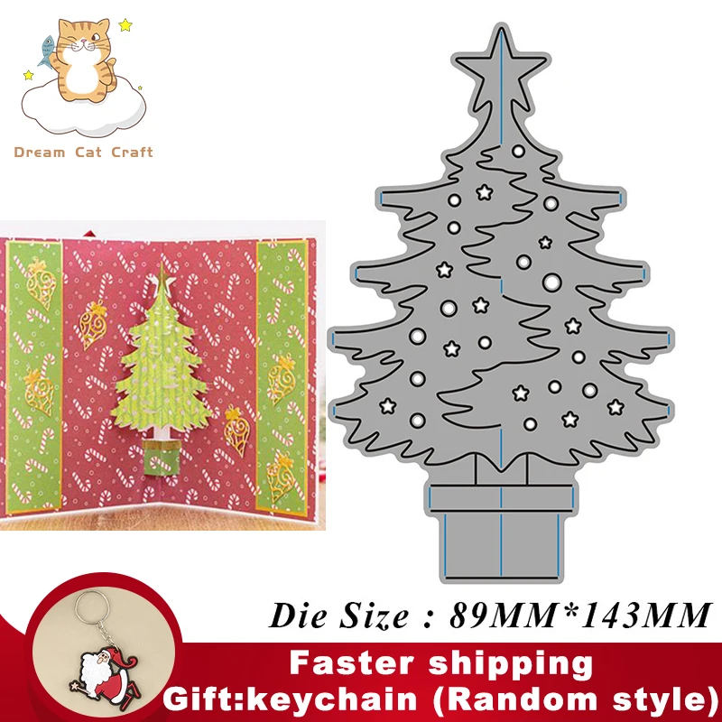 

Festive Christmas Tree Metal Cutting Dies Stencil DIY Scrapbooking Album Paper Card Template Mold Embossing Craft Decoration