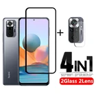 Закаленное стекло 4 в 1 для Xiaomi Redmi Note 10 Pro Max, Защита экрана для Redmi Note 10 5G, 10S, 10Pro Max
