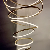 modern led pendant light for dining room kitchen living room 406080100cm circle ring gold suspension hang lighting fixtures