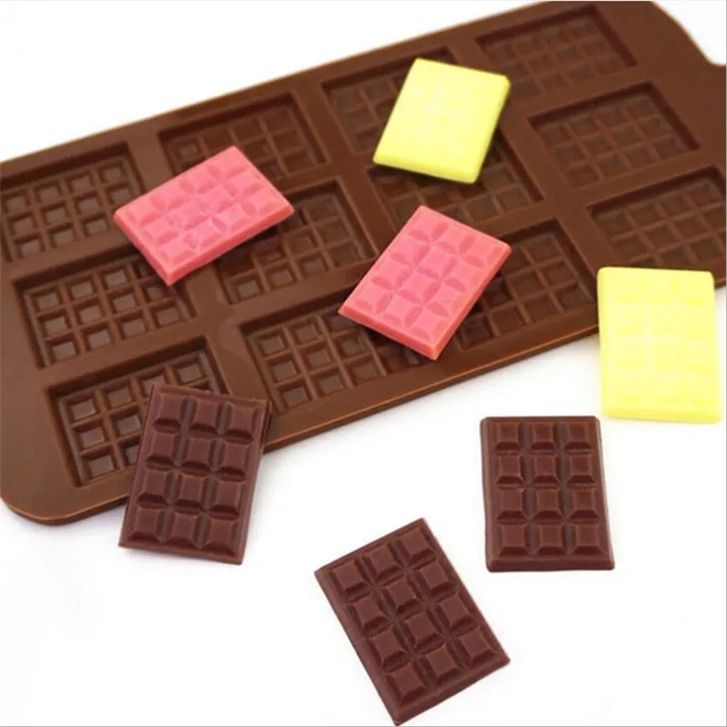 

12 Even Chocolate Mold Silicone Fondant Molds DIY Candy Bar Mould Sugarcraft Cake Decoration Tools Kitchen Baking Accessories