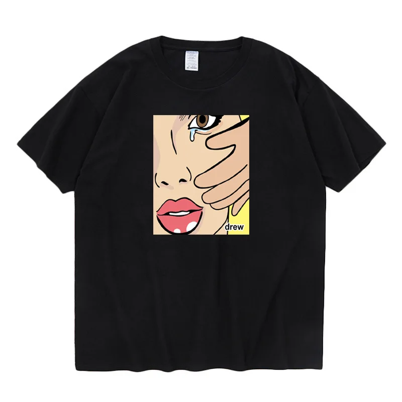 

Summer 2020 New European And American Streetwear Touch Face Beauty Print Men's Short Sleeve Hip Hop Funny T-shirt For Men TH1340