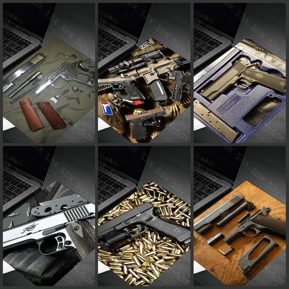 

Yzuoan 22X18CM Max Promotion Gun Mouse Pad Gaming Mouse Pad NO Locked Edge Gamer Mat Computer Desk Pad Mouse Keyboard Play Mats