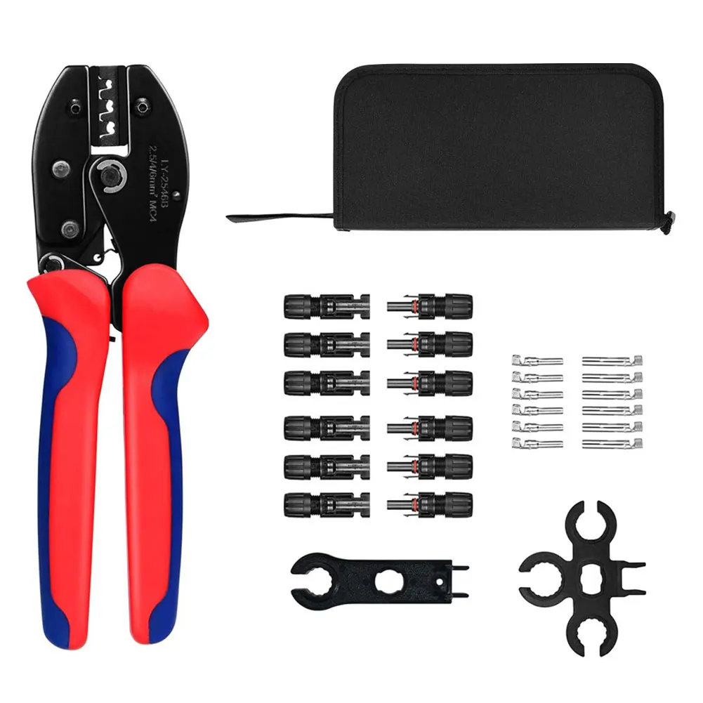 

27PCS Solar Panel Crimping Pliers Tool Kit Male Female PV Cable Connectors Spanner Wrench Tubular Terminal Tools Hand Tools