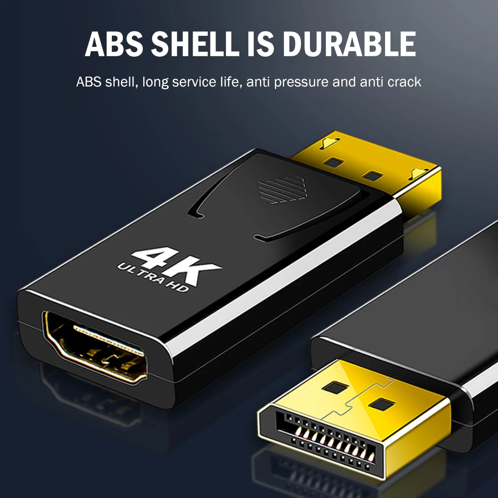 DP to HDMI Compatible 4K 60Hz Display Port Adapter Male Female Cable Converter Supports Hot Plug | Электроника