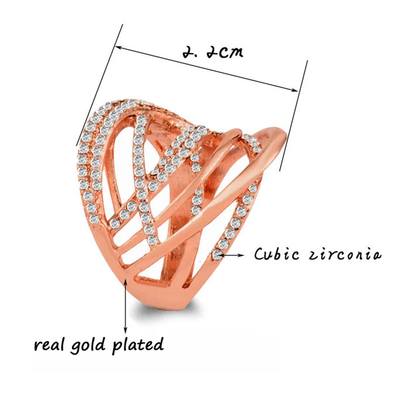 SINLEERY модные многокруговые витые широкие кольца розового золота серебряного