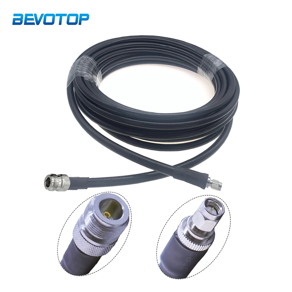 

1M 2M 5M 10M 15M 20M LMR400 Cable N Type Female Jack to SMA Male Plug Pigtail 50 Ohm Low Loss RF Coaxial Extension Cord Jumper