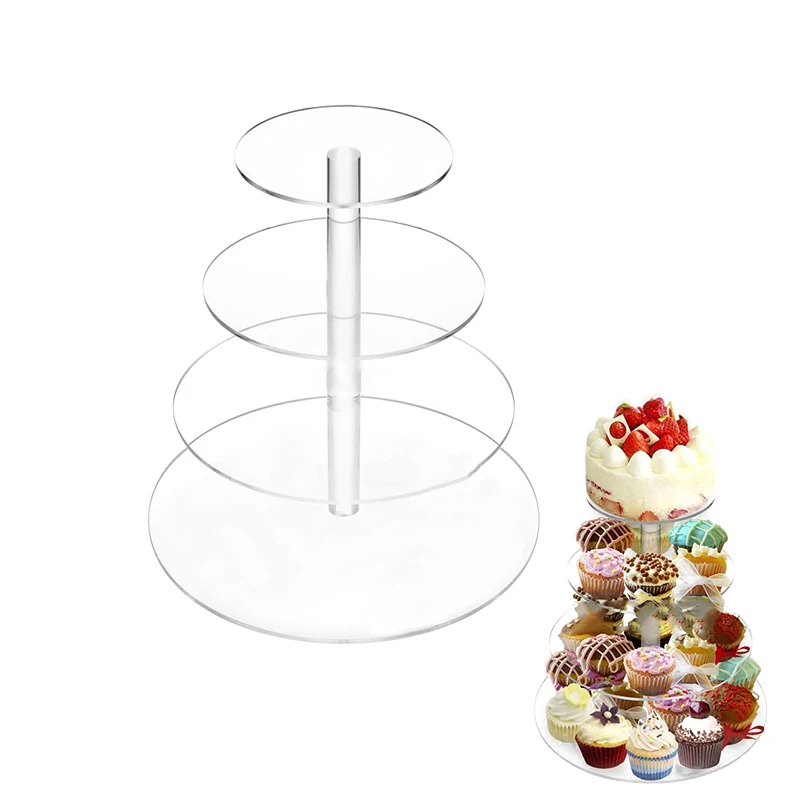 4-слойная прозрачная акриловая подставка для кексов вечерние подставки тортов