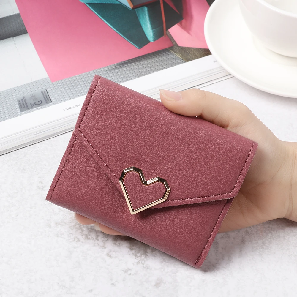 

Fashion Designs Female Coin Clutch Small Wallets PU Leather All-match Purse Rivet Short Wallet Zipper Coin Card Holder 4 Styles