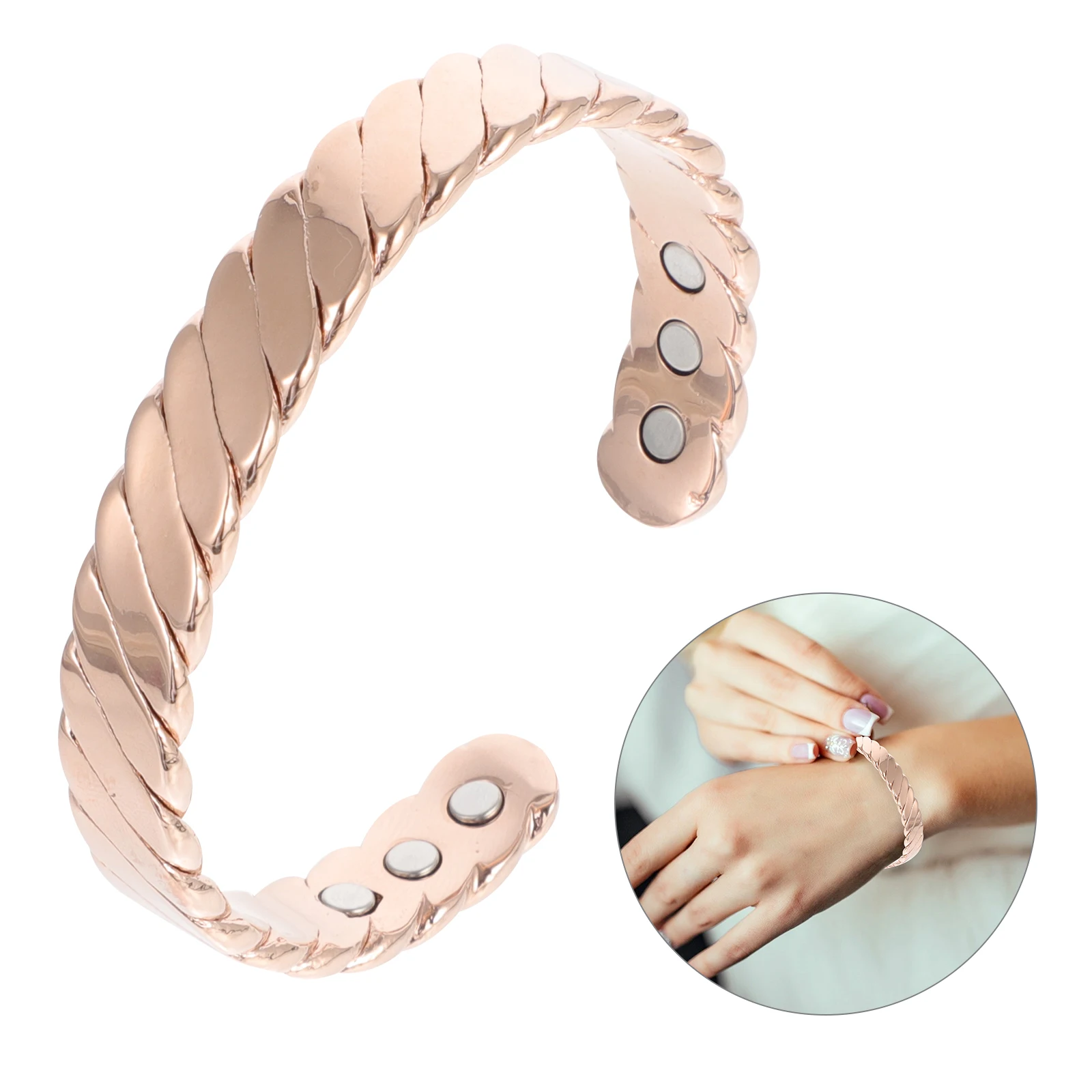 

1Pc Pure Copper Magnet Bracelet Fashional Bracelet Magnetic Energy Bangle