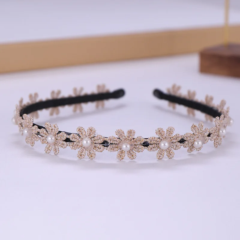 Дешевые Корона Большой Жемчуг Кружева дети девочки принцесса аксессуары для