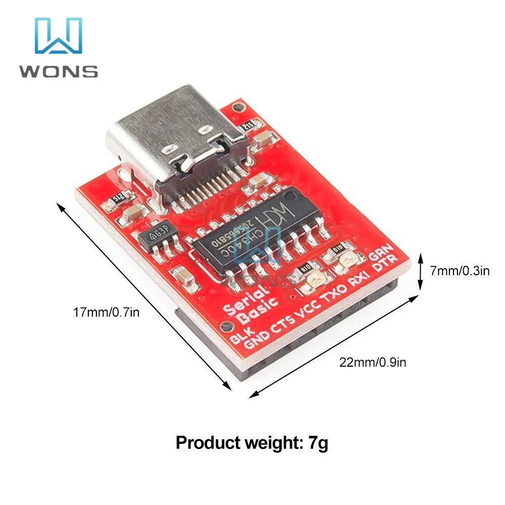 Последовательный адаптер CH340C USB 3 В 5 в TTL модуль преобразования шины соединитель